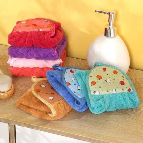 1PC Soft Thicken Microfiber Towel 2025 Children Face new Towel Bathroom Hanging Towel Kitchen Absorbent Hand Towel