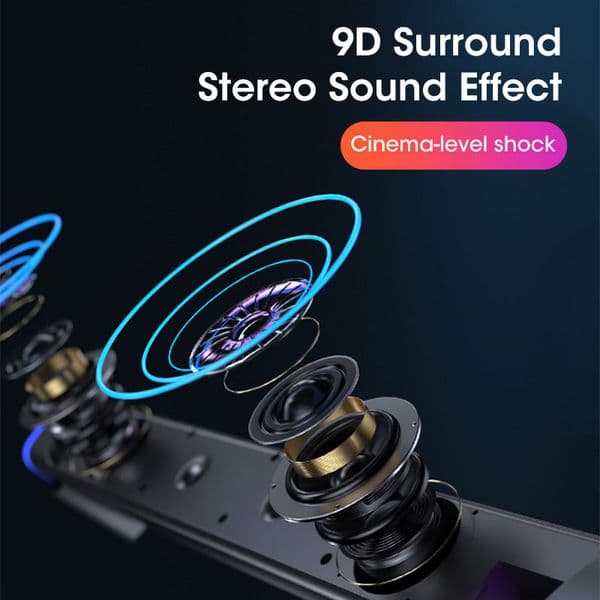 Niye Wired Computer new TV Speaker 6D Surround Soundbar 2025 Stereo Subwoofer Bluetooth 5.0 Sound Bar for TV Laptop PC Game Home Theater