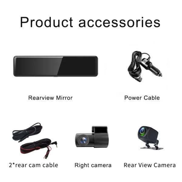 Inch Cameras Dash Cam Rear View Mirror k P Rearview Video Recording WIFI Loop Record Phone APP GPS Car DVR