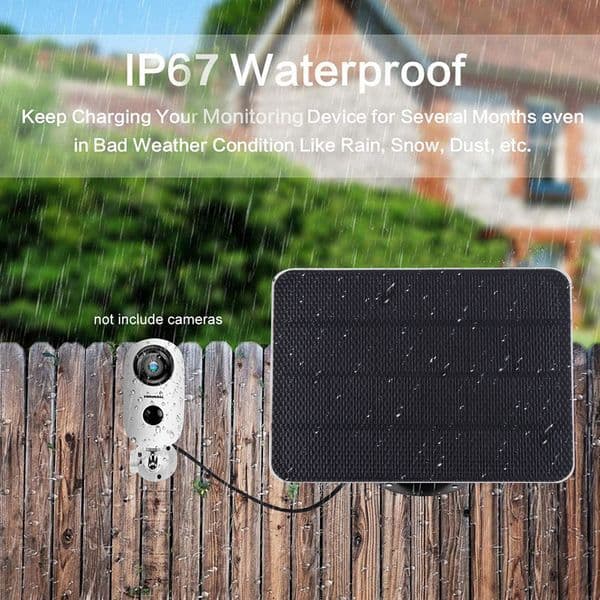 3W 5V Solar Panel Charger Power Supply Monocrystalline Solar Panel Kit 360 Adjustable Bracket IPX6 for Doorbell Courtyard Lights