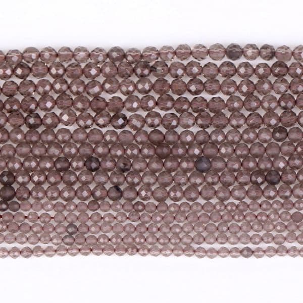 Natural Faceted Smoky Quartzs Stone Round Loose Spacer Beads For Jewelry Making Accessories Bracelet Necklace Handmade 2 3 4mm