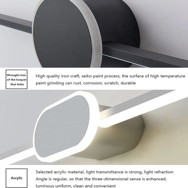Modern LED Wall Lamps White Black Mirror Headlights Base Decor Walls Sconce For Bathroom Bedroom Living Room Indoor Lighting