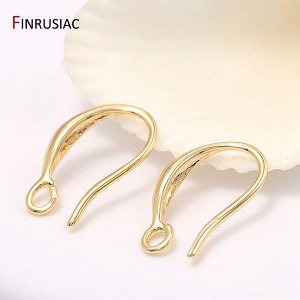 Brass metal 14k gold plated earring hooks accessories earwires wholesale diy earrings findings material