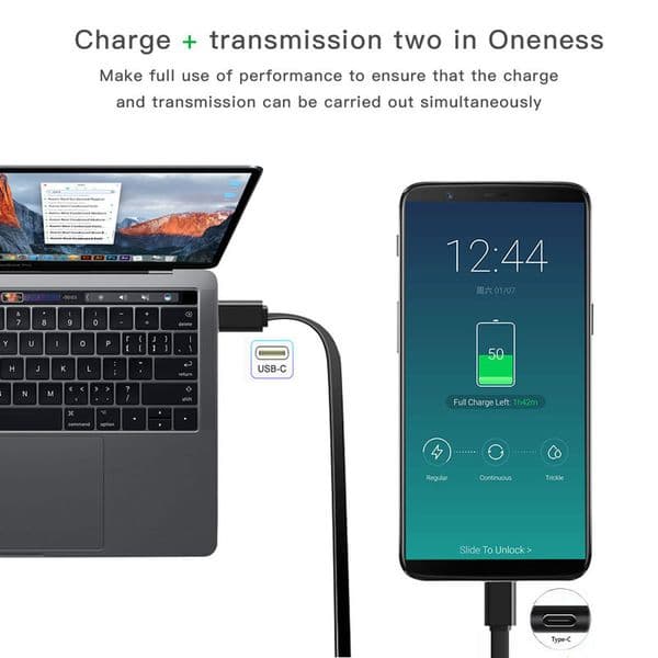 PD 60W USB C Retractable Data Cable, For Macbook Fast Charging Cord Compatible with Type C Mobile Phone Switch Tablets and More