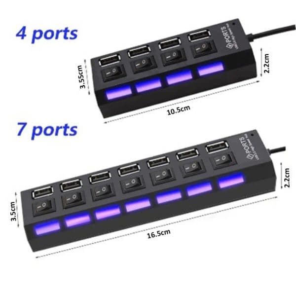 USB Hub 2.0 USB 2 0 Hub Multi USB Splitter 2 Hab Use Power Adapter Multiple Expander 2.0 Hub With Switch For Laptop Accessoriess