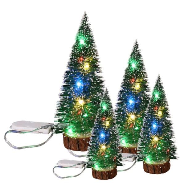 Christmas new Green Cedar LED 2025 Lights Pine Needle Tree Christmas Decorations Desktop Ornament Gifts Mini Christmas Tree Decorations