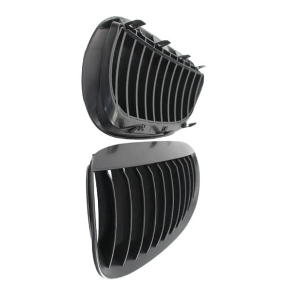 2PCS Front Bumper Kidney Grill Grille Gloss Black Racing Grills For BMW E63 E64 650i M6 2004 2005 2006 2007 2008 2009 2010