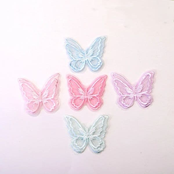10PCS Of New Colorful 3D Embroidery Butterfly Sticker Decorative Clothing Shoes Hats Accessories Wedding Butterfly Patch Accesso