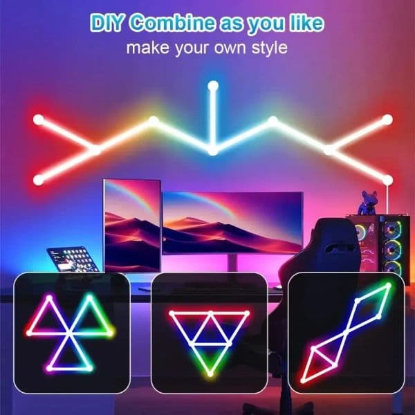 2025 WIFI LED Smart Wall Lamp RGBIC Light Bar DIY Atmosphere Night Light new APP Music Rhythm TV Backlight Bedroom