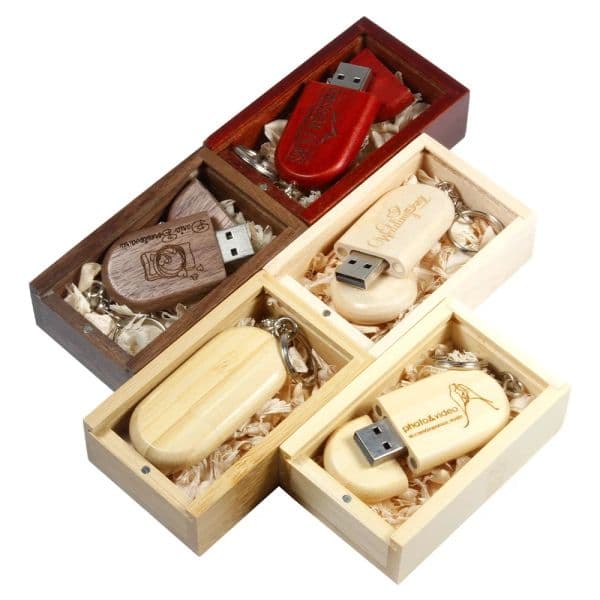 Free Custom USB Flash Drives 128GB Free 2025 Key Chain Memory Stick 64GB Wooden new Box Pen Drive 32GB Photography Wedding Gift 16GB