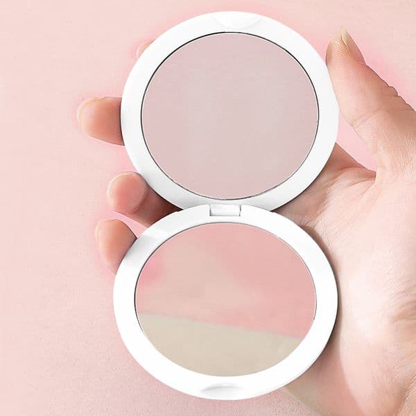 Double-Sided Makeup Mirror Round Folding Travel Makeup Mirror Oval Handheld Mirror Portable for Handbag Purse Pocket