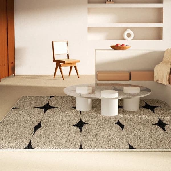 Modern Thickened Checkerboard Washable Living Room Carpet Soft and Fluffy Bedroom Carpets Light Luxury Large Area Cloakroom Rug