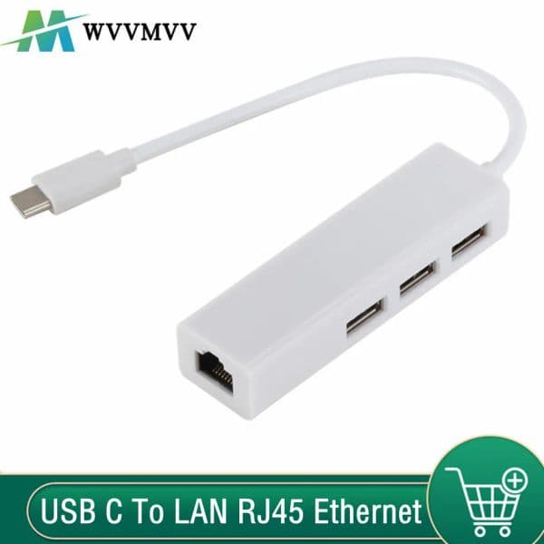 USB 3.1 HUB TYPE C to Ethernet Network LAN Adapter 100Mbps 2025 RJ45 USB-C With 3 Ports USB HUB new Splitter For Book Pro Laptop