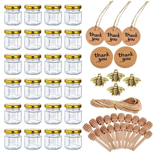 45/60ml Mini new Honey Jars Party Favors Set Cute Takehome Gifts In Bulk For Guests In Baby Shower 2025 Birthday Wedding Parties