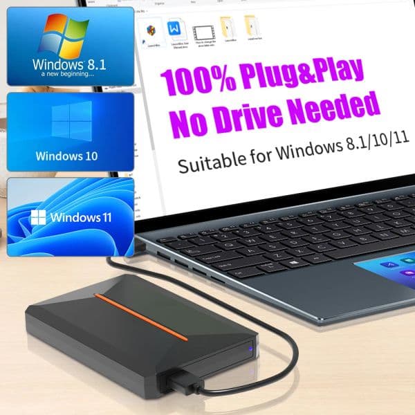 JMachen Launchbox 500G Game Hard Drive Disk for PS4/PS3/PS2/Wii/WiiU/Switch/Gamecube etc Emulators with 3760+Games for PC/Laptop