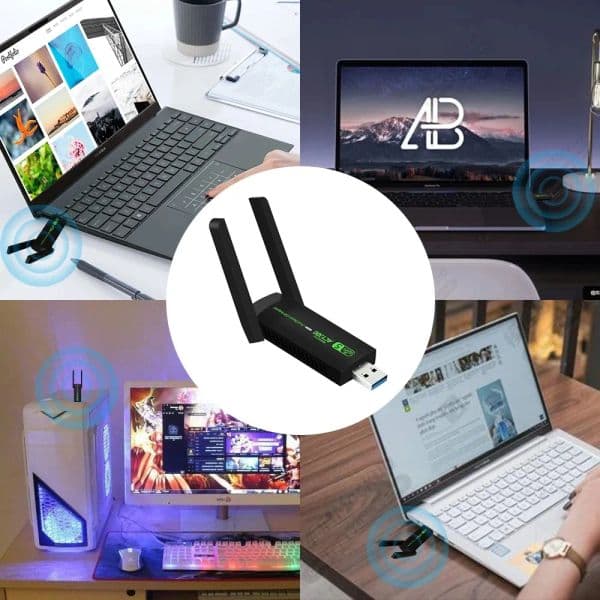 1300Mbps USB WiFi Adapter AC1300 WiFi 5 Ethernet Network Card Dual Band 5G 2.4G USB3.0 WiFi Dongle for PC Laptop WiFi Receiver
