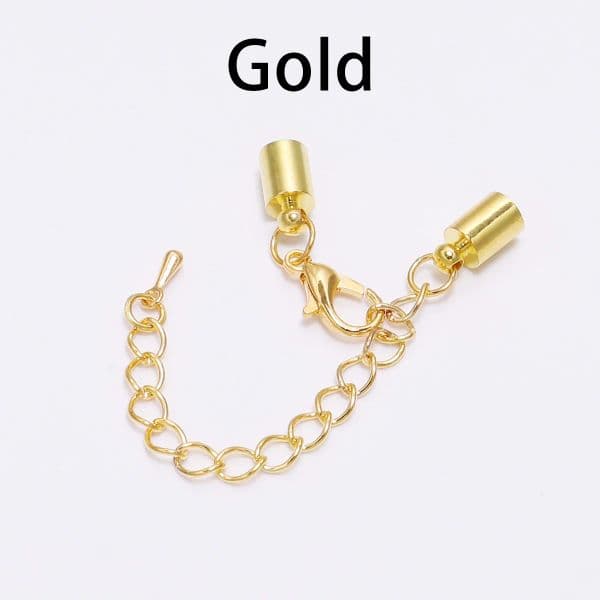 10pcs/lot Tassel Leather Cord End Tip Caps Extending chain Lobster Clasps Connectors For DIY Necklace Jewelry Making Findings