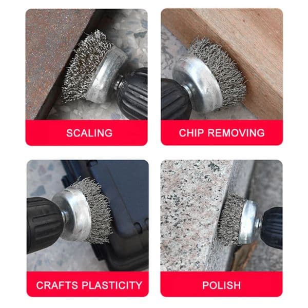 2025 50/65/75mm Steel Wire Wheel Brush Rotary Tool For Drill Tools Metal Rust new Removal Polishing Drill Brushes Steel Wire Brush Rotary