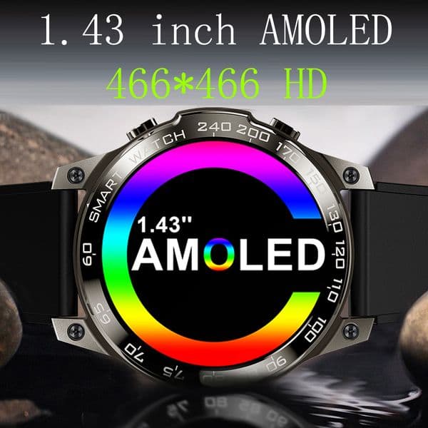 LEMFO DM50 smart watch men Bluetooth call AMOLED smartwatch IP68 waterproof sports watches 14 Days Standby 1.43 inch 466*466 HD