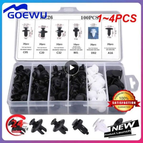 1~4PCS Mixed Auto Fastener Clip Car Body Push Retainer Pin Rivet Bumper Door Trim Panel Retainer Fastener Kit Car Accessories