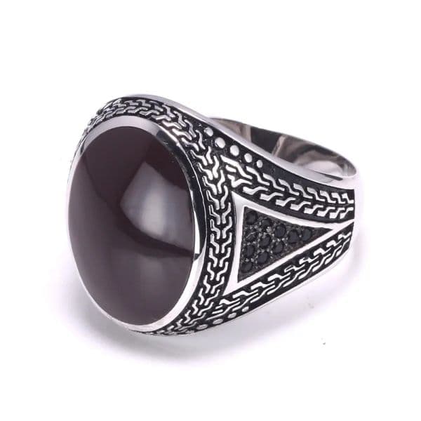 Pure Real Mens Rings Sier s Retro Vintage Big Turkish Rings For Men 2025 With Color Stones Turkish Jewellery Anel Masculino