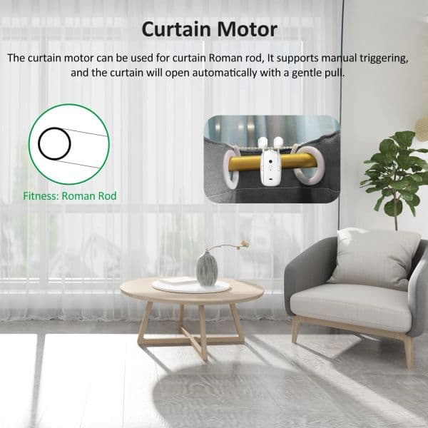 Tuya Smart Curtain Motor Remote Controller Electric Curtain Motors APP/Voice Control Switch for U-Track/I-Track/Roman Rod