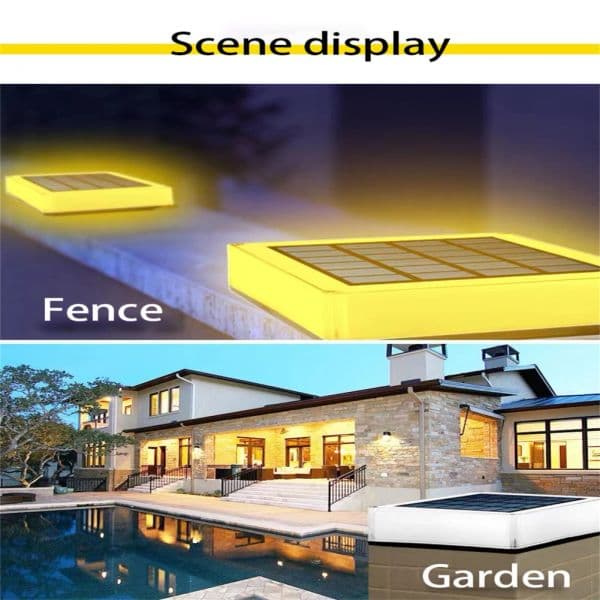 LED Solar Pillar Light Gatepost Lamp Outdoor Garden Column Light Courtyard Cottage Waterproof Landscape Decor Solar Lighting