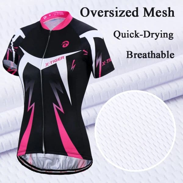 X-Tiger Women Cycling Jerseys Female Short Sleeve Cyclist Ciclismo Road Bike Clothing Breathable Quick Dry Polyester Shirts