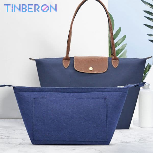 TINBERON Felt Cloth Bag liner Multifunctional Travel Insert Bag Makeup Organizer Dumpling Shape lined Bag Super Light Bag in Bag