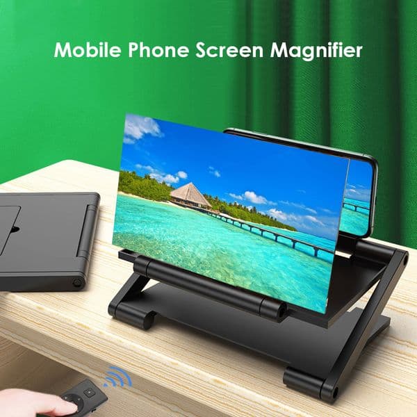 8inch Folding Mobile Phone Magnifying Glass 3D HD Cell Phone Screen Amplifier HD Projector Screen Enlarge Magnifier Phone Holder