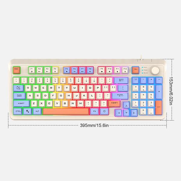 K82 Gaming Keyboard RGB Light USB Port with Mouse Luminous Keyboard Hot-Swappable Keyboard for Notebook Laptop Desktop 53fb6 28fb9