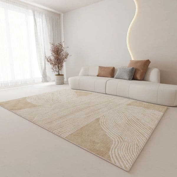 Minimalist Beige Large Area new Living Room Carpet Comfortable Soft 2025 Bedroom Rug Striped Plaid Living Room Tapis Bedroom Alfombra IG
