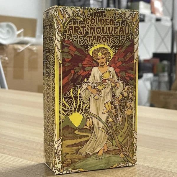 English Spanish French Italian Portuguese Golden Classic Tarot Cards 12x7cm With Multilingual Paper Guide Board Game Props
