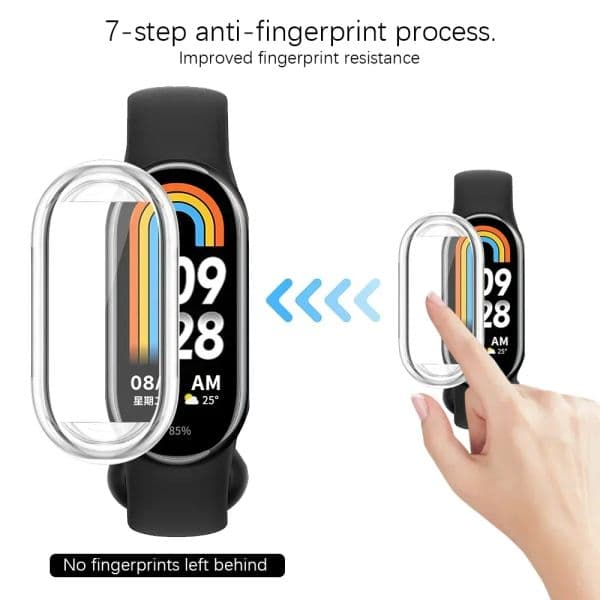 TPU Soft Protective Cover For Xiaomi Mi Band 8 Case Full Screen Protector Shell Bumper Plated Cases For Mi Band 8 smart watch