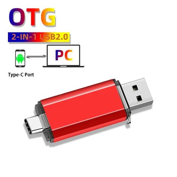 OTG Pendrive 2-in-1 USB2.0 Flash Drive 2025 128gb new 64gb USB Memory Metal Stick 32gb Micro USB Black Pen Creative for Mobile Computers