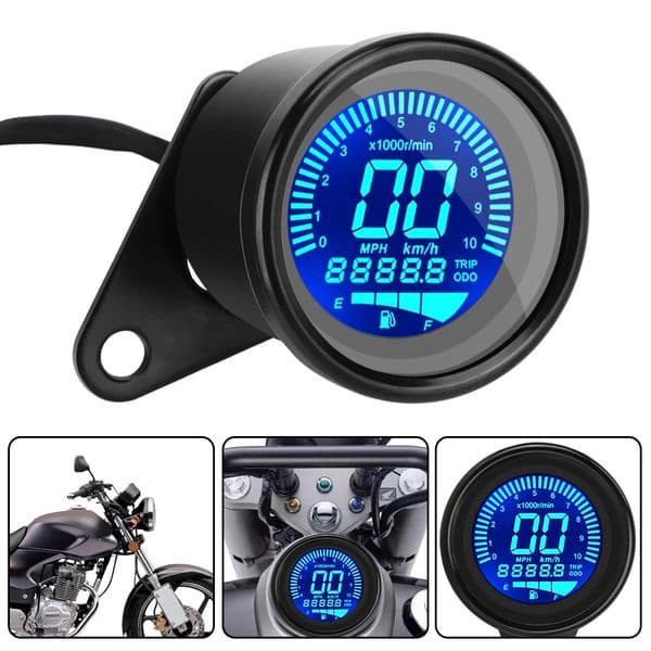 Scooter ATV Meter Retro LCD Odometer LED LCD Tachometer Indicator Universal Fuel Meter DC12V Motorcycle Digital Speedometer