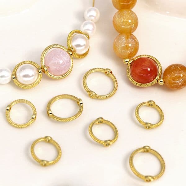 6/8/10mm 50/pcs Antique Silver Gold Color Bead Ring Spacer Beads Cap DIY Bracelet Beads For jewelry Making Accessories Finding