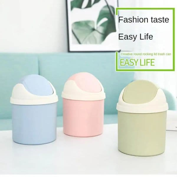 Mini Desktop Bin Small Trash Can Tube With Cover Bedroom Garbage Clean Workspace Kitchen Storage Box Home Desk Dustbin a3a9a