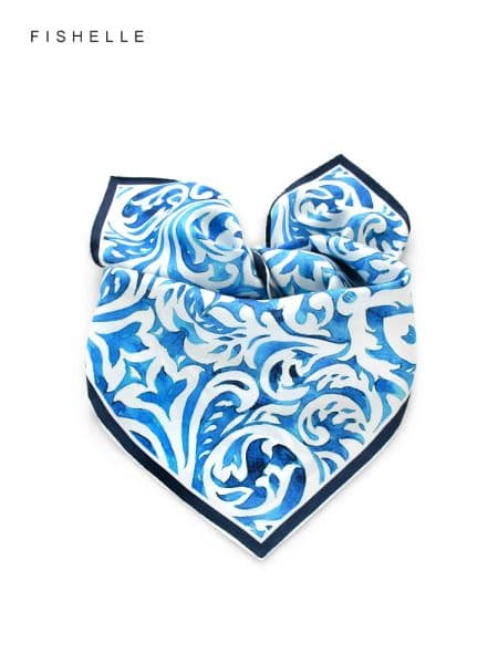 new Blue and white porcelain printed natural silk scarf twill small square scarves women handkerchief spring autumn 2025 lady gifts