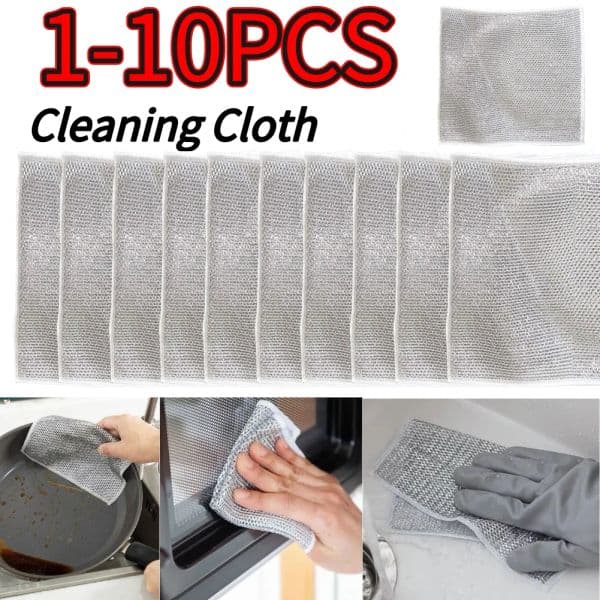 Multipurpose Microfiber Dish Cloths Non-Scratch Scrubbing Wire Dishwashing new Rags Kitchen Cleaning 2025 Towels Kitchen Accessories