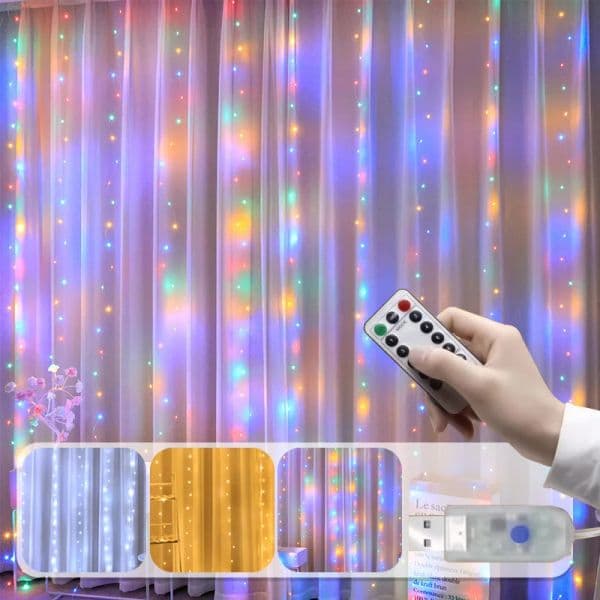 new LED Garland Curtain Lights 2025 Usb Remote Control Fairy Lights String Wedding Ramadan Decor For Bedroom String Light New Year Lamp