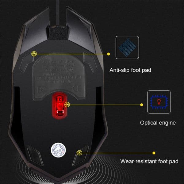 USB Mouse Wired Gaming 1600 DPI Optical 3 Buttons Game Work Mice For PC Laptop Computer E-sports 1.2M Cable USB Game Wired Mouse