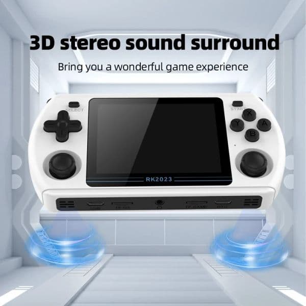 POWKIDDY RK2023 Retro Handheld Game Console Dual 3.5 Inch 4:3 IPS Speaker Stereo RK3566 Chip Portable Video Game Children GIFT