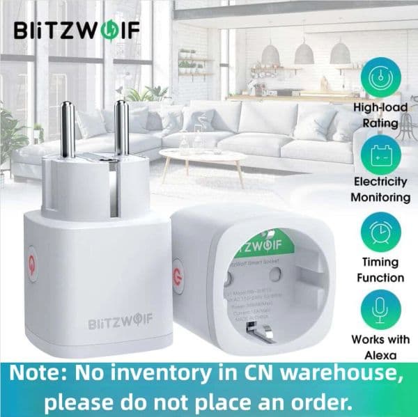 BlitzWolf ZigBee 3.0 Smart Socket new Outlet 16A EU Plug Electricity Metering APP Remote Control Timer 2025 Work with Alexa Google Home