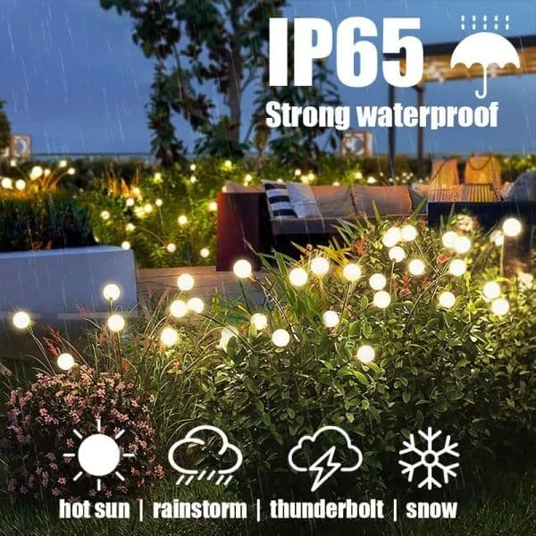 Outdoor Solar Firefly Lights Waterproof Garden Lamp Solar Garland Light Swaying For Home Courtyard Patio Pathway Lawn Decor Lamp