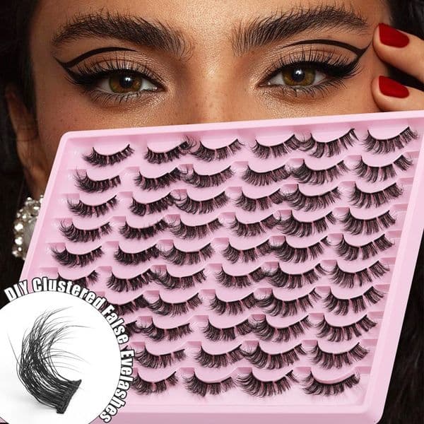 Thick Fluffy Segmented Eyelashes Naturally Soft Light Handmade Reusable Curling DIY Cluster Lashes Messy Crisscross Eyelash Extensions