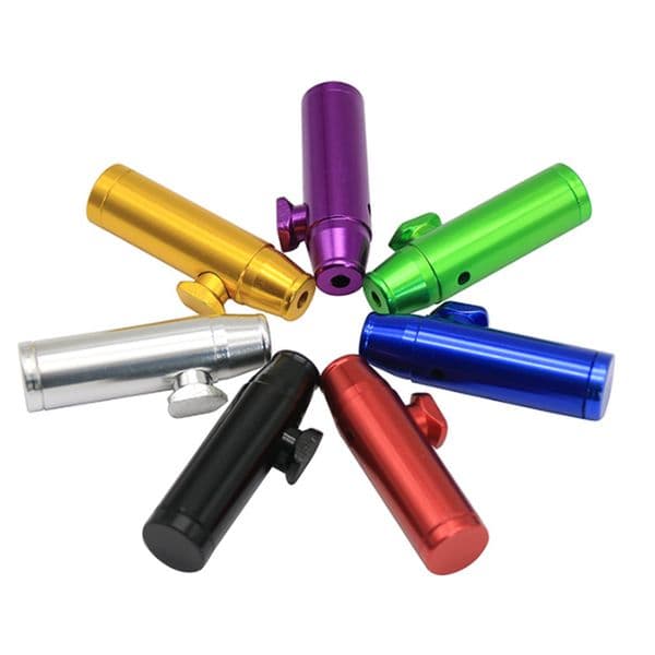 Newest Convenient Bullet Pipes Snuff Snorter Metal Mini Snuff Metal Snuffer Hot Selling Snorting Pipe smoking pipes