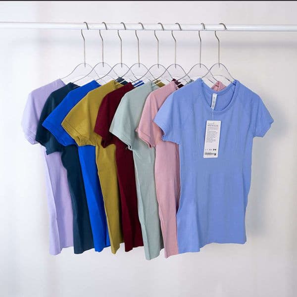 Womens Short Sleeve Yoga Outfits Shirt L-199 O Neck Sports T-shirt Women Fitness Knitted High Elastic Breathable Athletic Workout Tee Sportwear