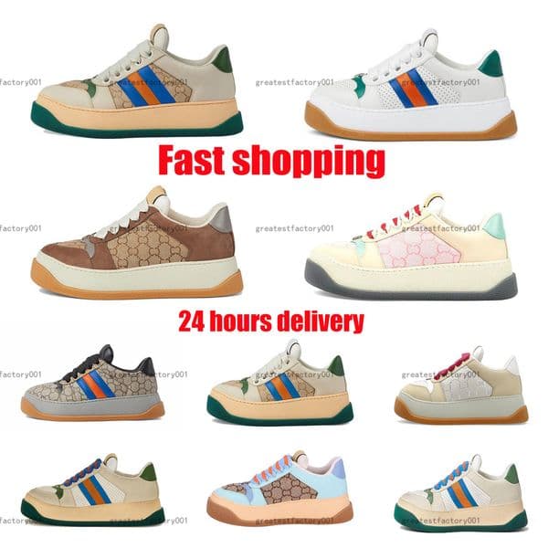 Rhyton Sneakers Designer shoes Bread shoe Multicolor Sneakers Men Trainers Vintage Chaussures Ladies casual leather Shoes Sneaker sneakers size 36-45