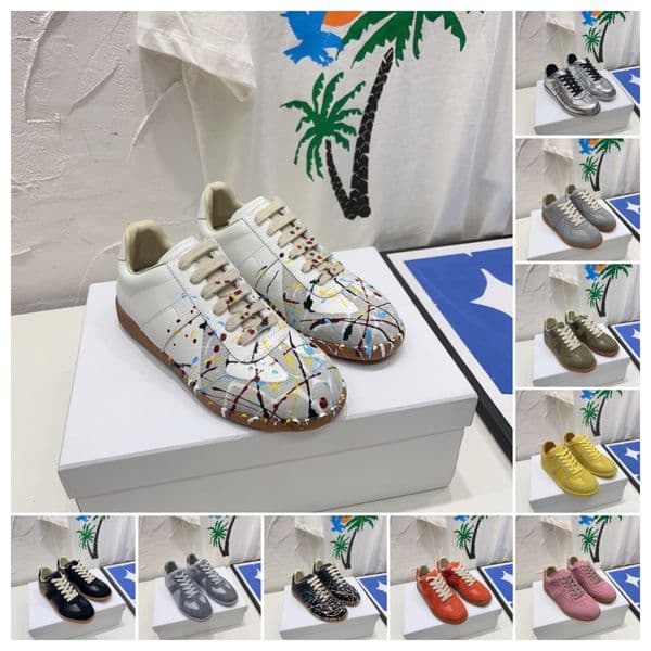 10A Designer Suede Shoes Low German Army Casual Trainers Paint Sneakers White Grey Gum Painter Black Nude Men Womens